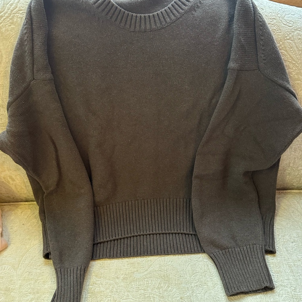 Quince Mongolian Cashmere Oversized Crew Neck Sweater in Brown Size XL - Picture 12 of 16